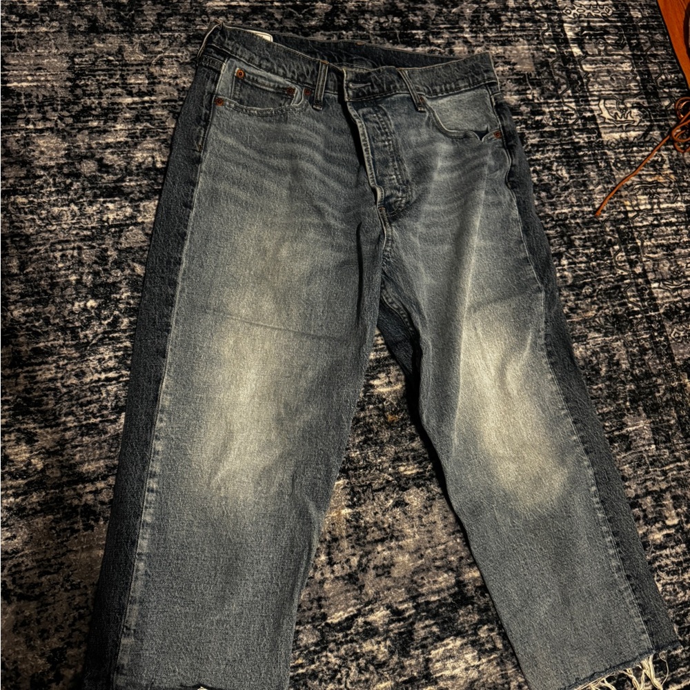 GAP High Rise Straight Fit Two Tone Jeans